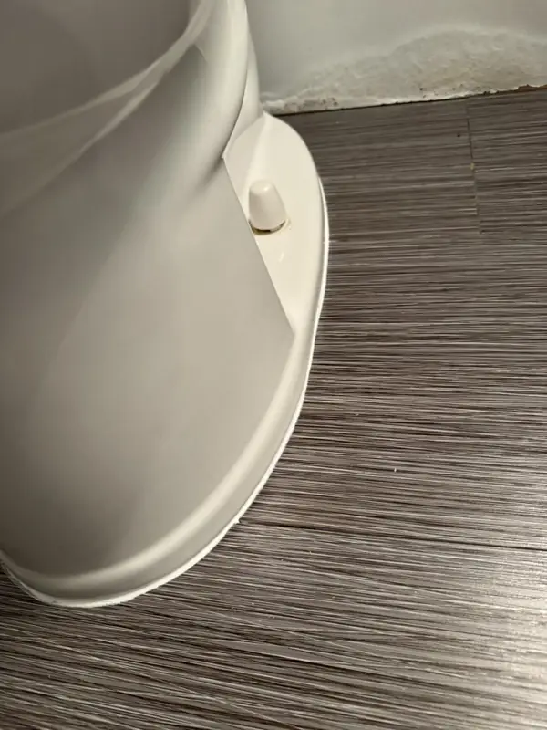Toilet reset, after: Base cleaned up and sealed