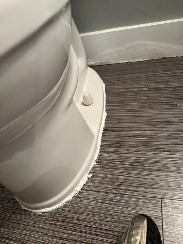 Toilet reset, before: Toilet base