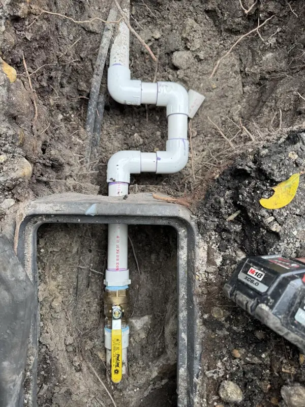 Water line repair: Water line to the meter, with a new shut-off